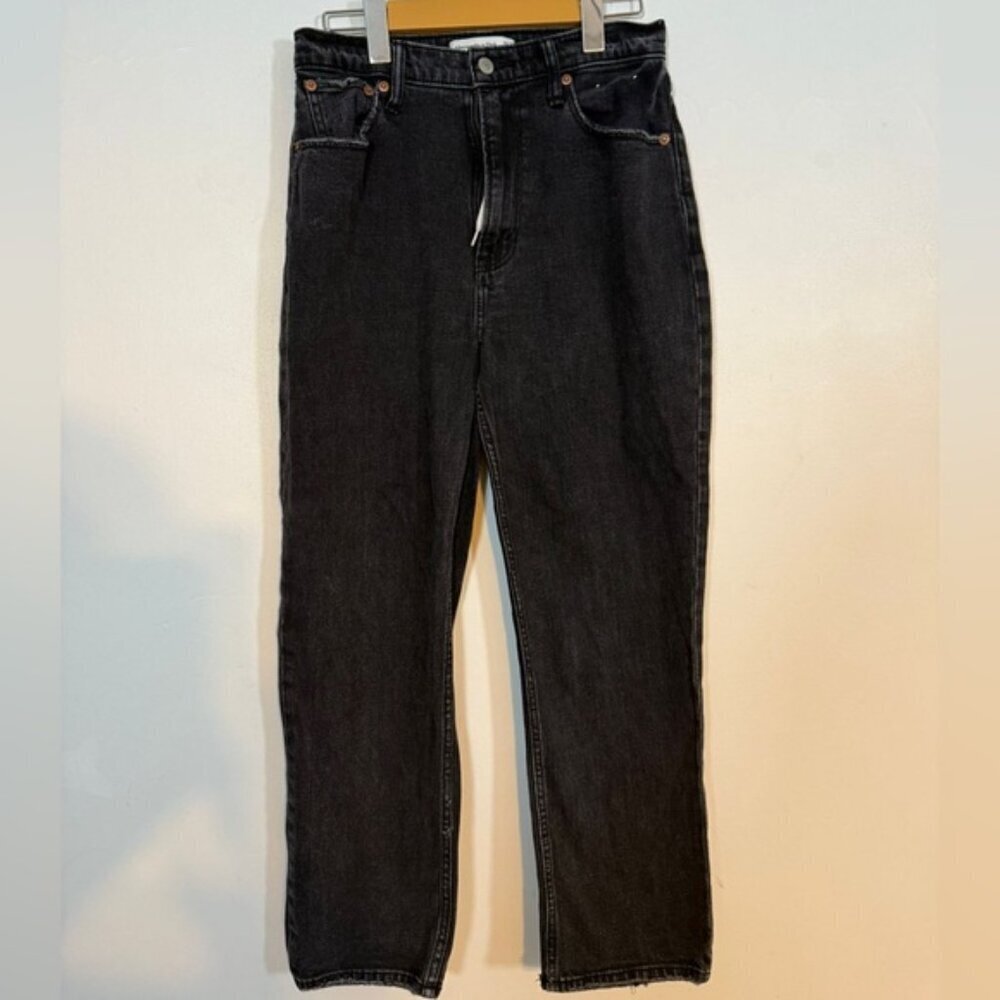 Abercrombie & Fitch Ultra High Rise Ankle Straight Jeans - Size 27 / 4R Curve - Picture 2 of 7